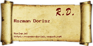 Rozman Dorisz névjegykártya